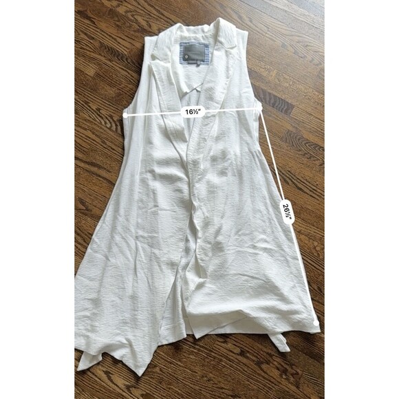 Anthropologie Draped Longline Vest White Wrapped Tie duster size XS/S bohochich - Picture 5 of 5